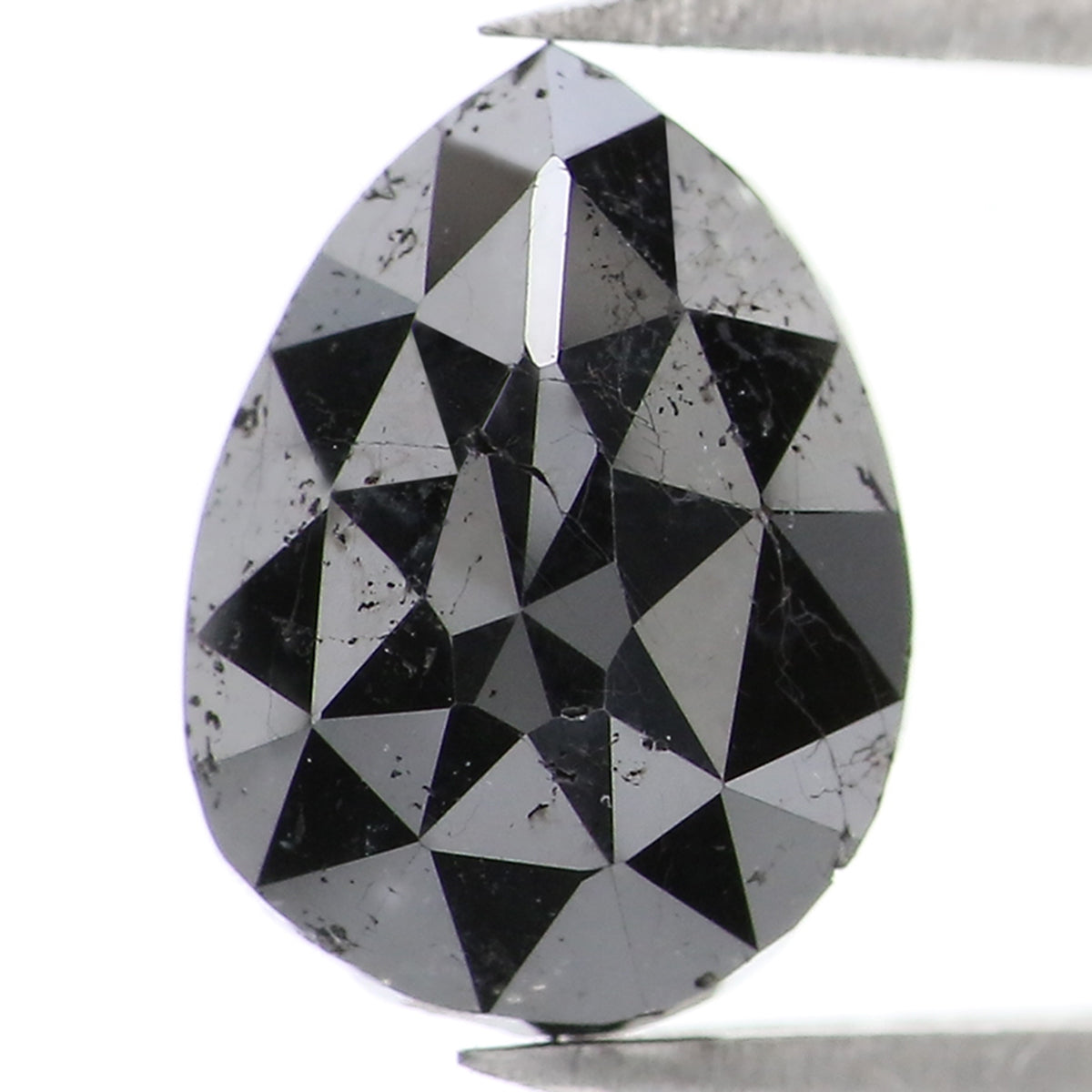 2.14 CT Natural Loose Pear Shape Diamond Black Color Pear Cut Diamond 9.25 MM Natural Loose Black Color Diamond Pear Rose Cut Diamond LQ1607
