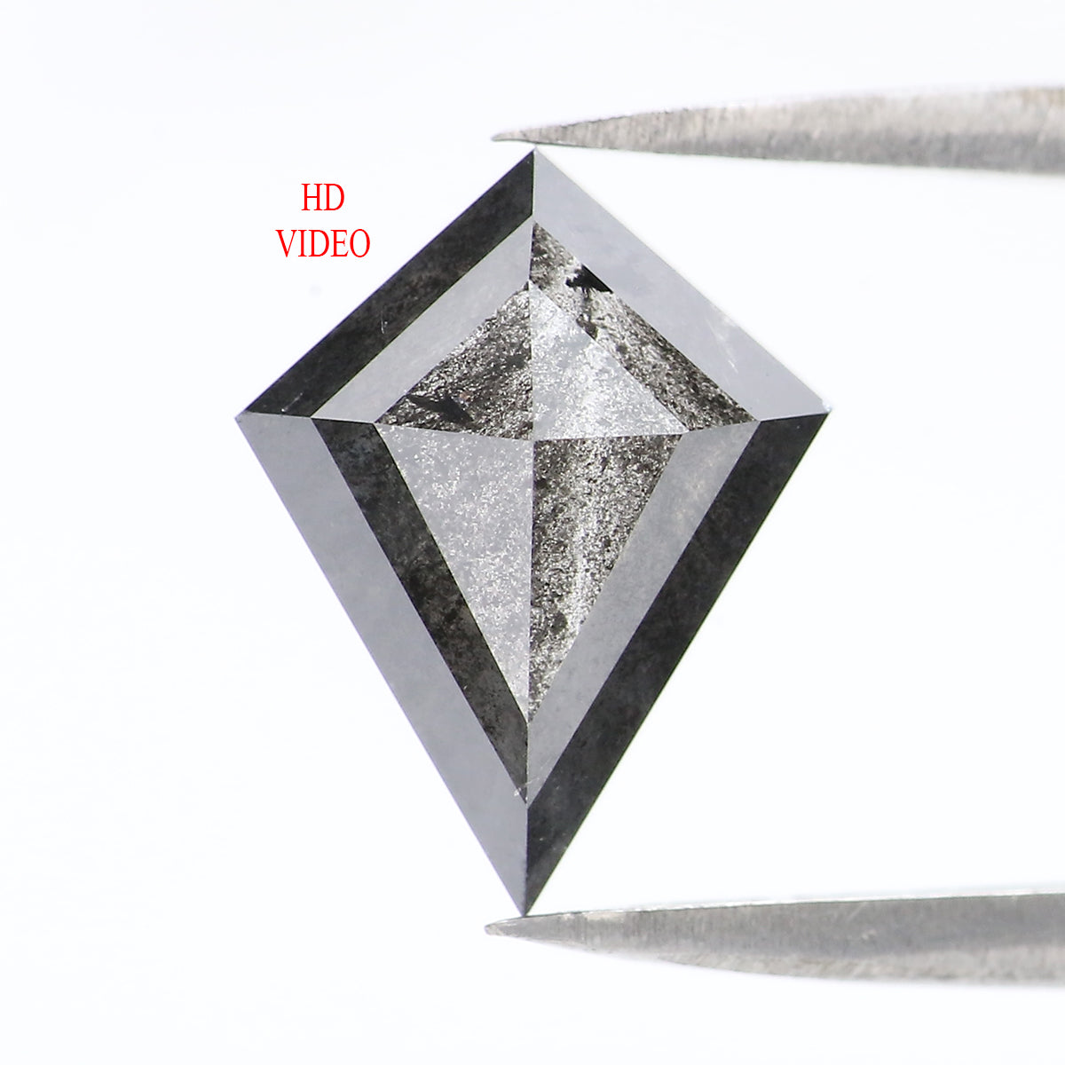 2.71 CT Natural Loose Kite Shape Diamond Salt And Pepper Kite Cut Diamond 12.05 MM Black Grey Color Kite Shape Rose Cut Diamond QL2121