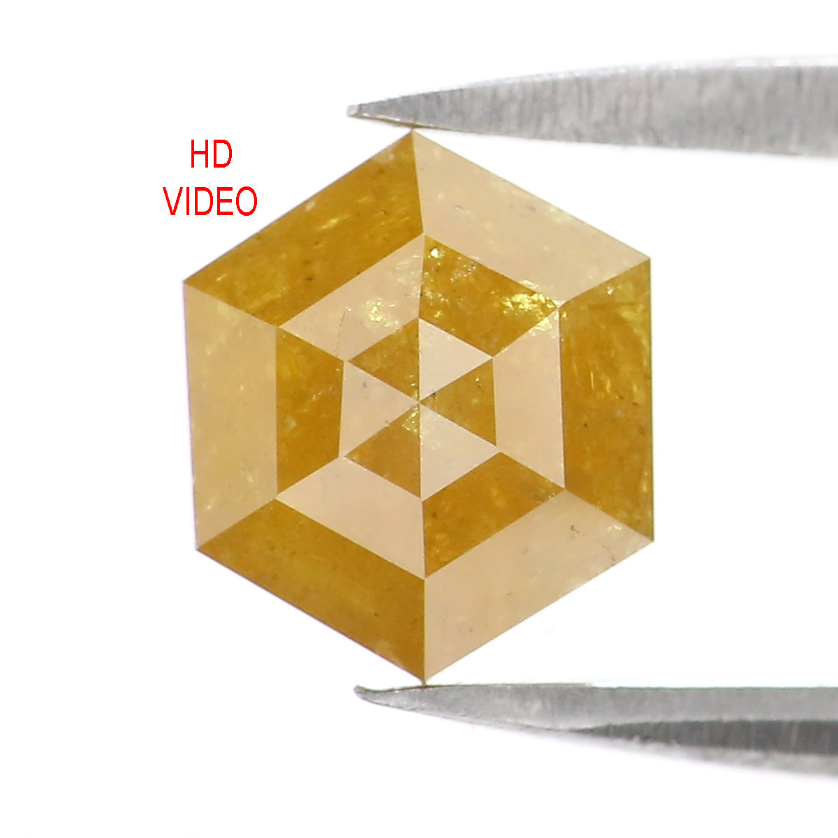 Natural Loose Hexagon Yellow Color Diamond 1.40 CT 7.48 MM Hexagon Shape Rose Cut Diamond L2690