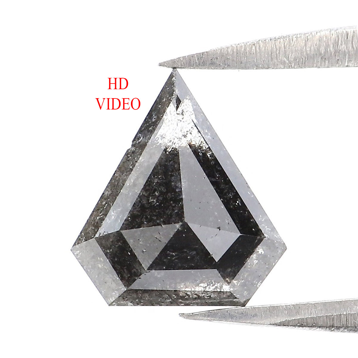 0.90 Ct Natural Loose Shield Shape Diamond Black Color Shield Cut Diamond 8.05 MM Natural Loose Salt And Pepper Shield Cut Diamond LQ2203