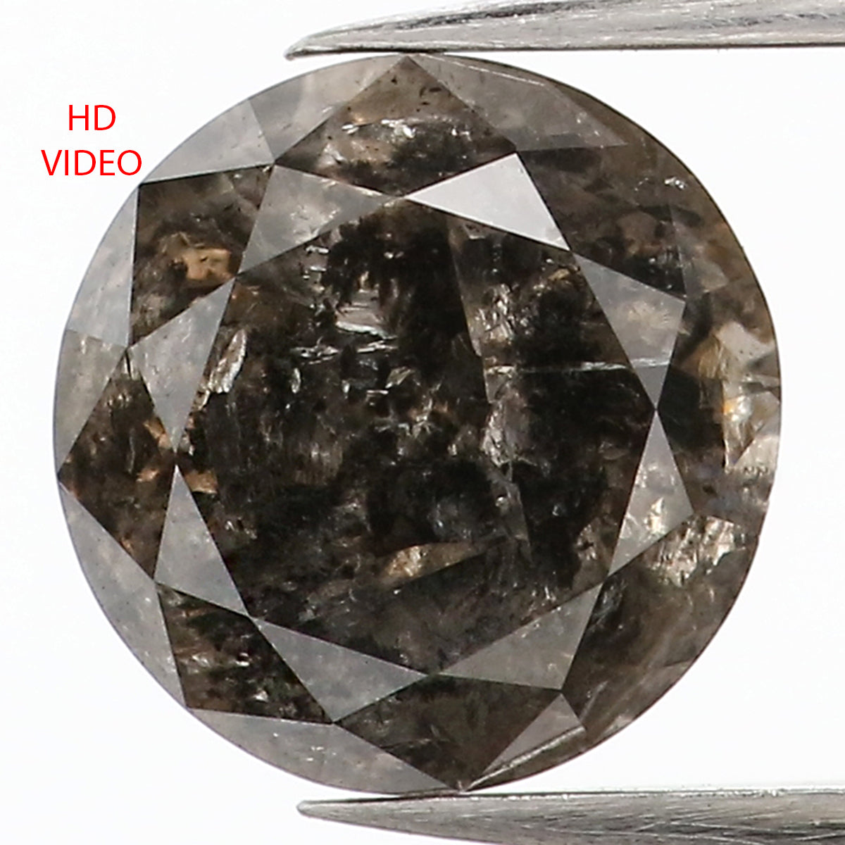 1.33 Ct Natural Loose Round Shape Diamond Black Round Cut Diamond 6.80 MM Natural Loose Diamond Brown Round Brilliant Cut Diamond LQ999
