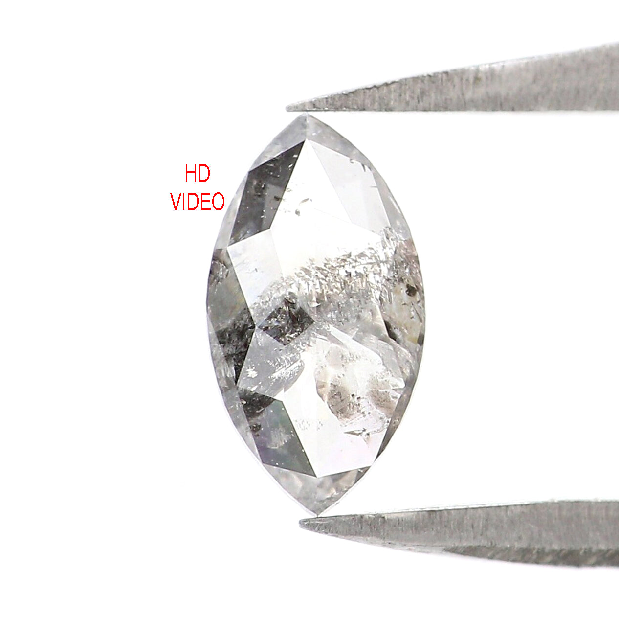 Natural Loose Marquise Salt And Pepper Diamond Black Grey Color 0.48 CT 7.50 MM Marquise Shape Rose Cut Diamond L1524