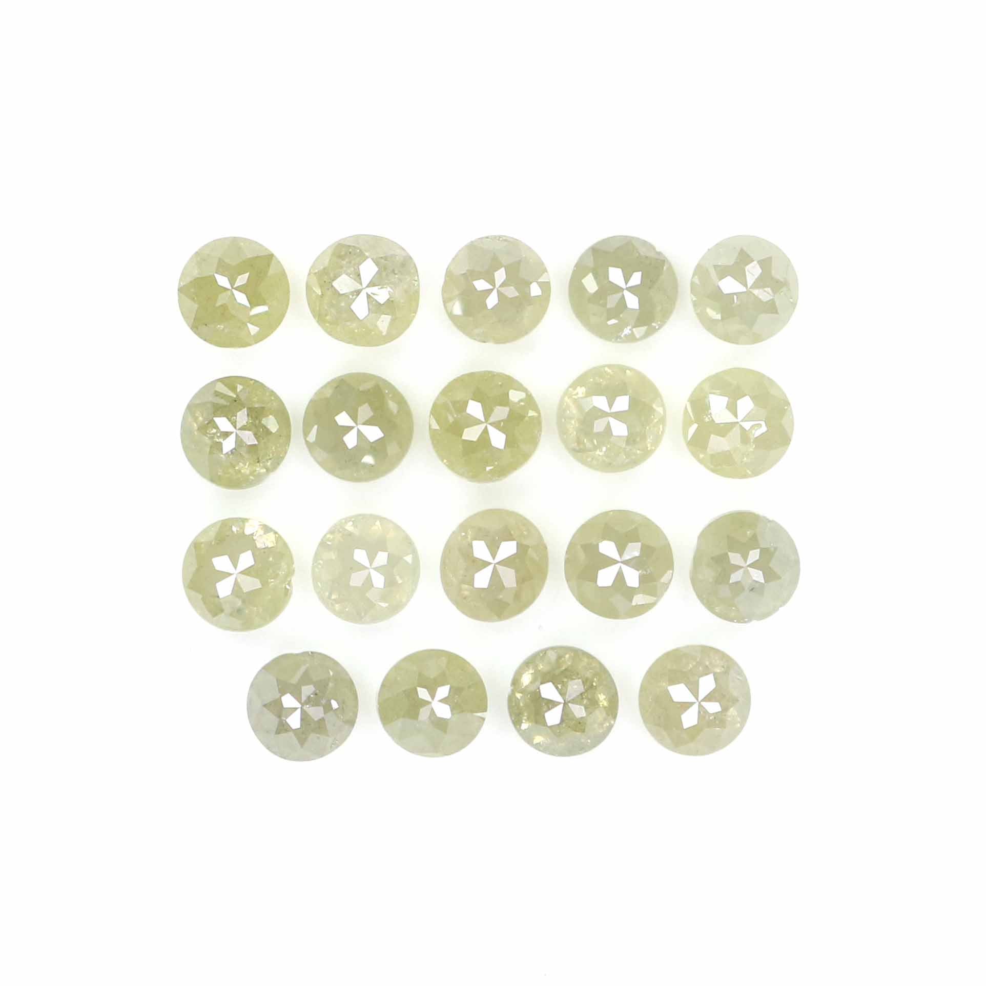 2.06 CT Natural Loose Round Rose Cut Diamond Grey Color Round Shape Diamond 2.60 MM Natural Loose Green Color Round Rose Cut Diamond LQ5181