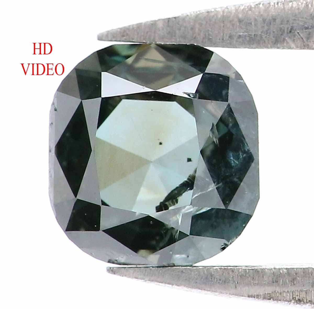 Natural Loose Cushion Blue Green Color Diamond 0.56 CT 4.73 MM Cushion Shape Rose Cut Diamond KR1245