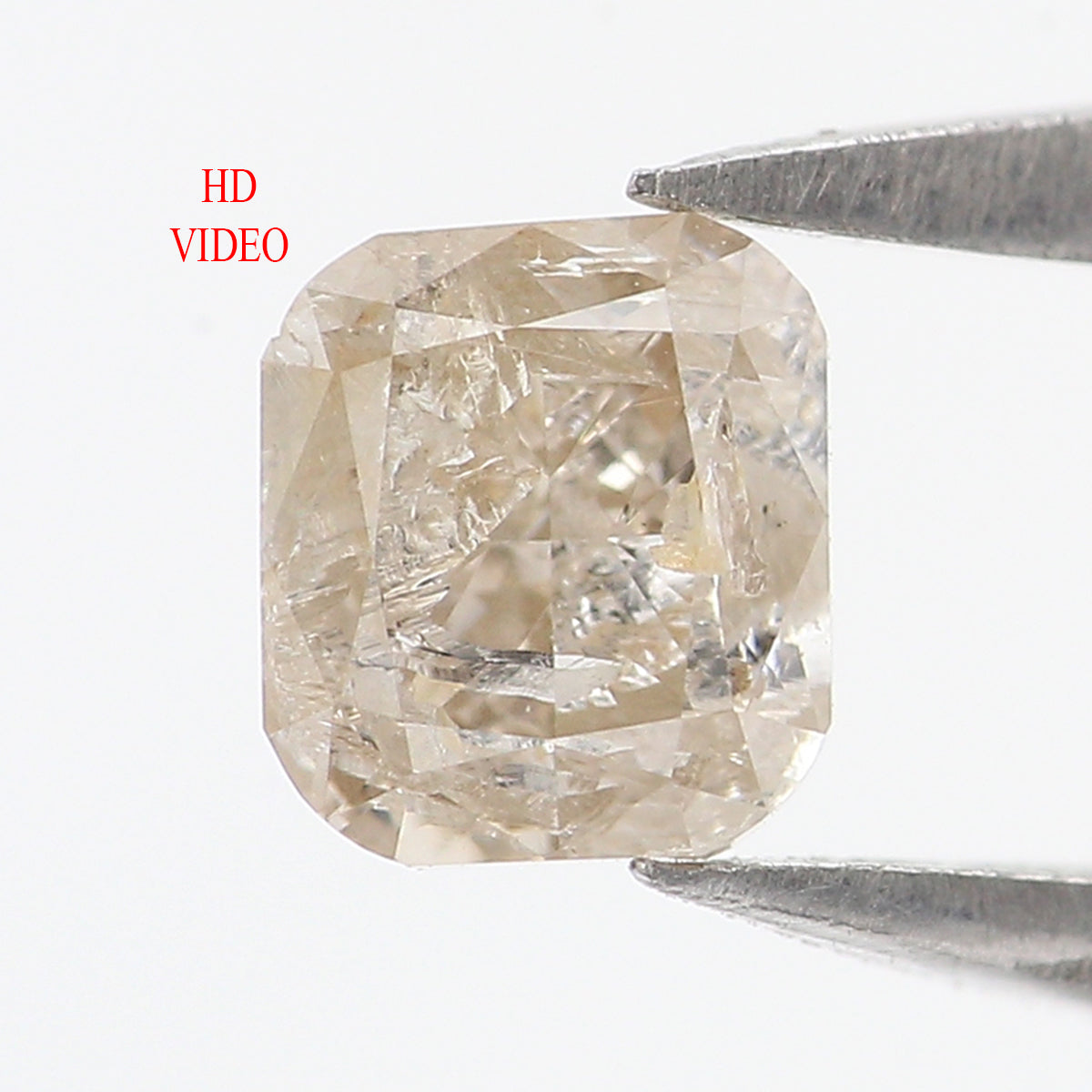 Natural Loose Cushion Yellow Grey Color Diamond 0.53 CT 4.50 MM Cushion Shape Rose Cut Diamond L7447