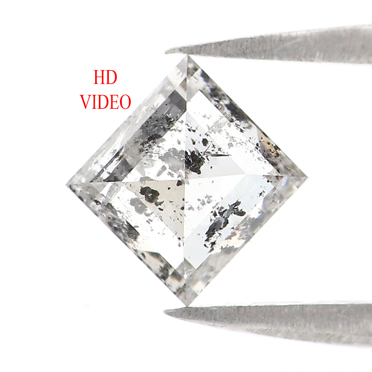 0.96 CT Natural Loose Kite Shape Diamond Salt And Pepper Kite Cut Diamond 7.75 MM Black Grey Color Kite Shape Rose Cut Diamond QL2757