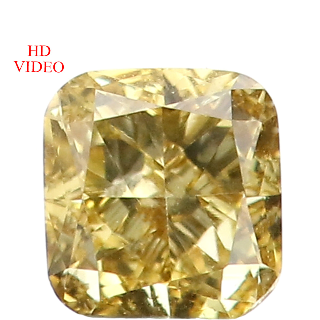 0.19 Ct Natural Loose Diamond Cushion Yellow Color VS Clarity 3.40 MM L8636