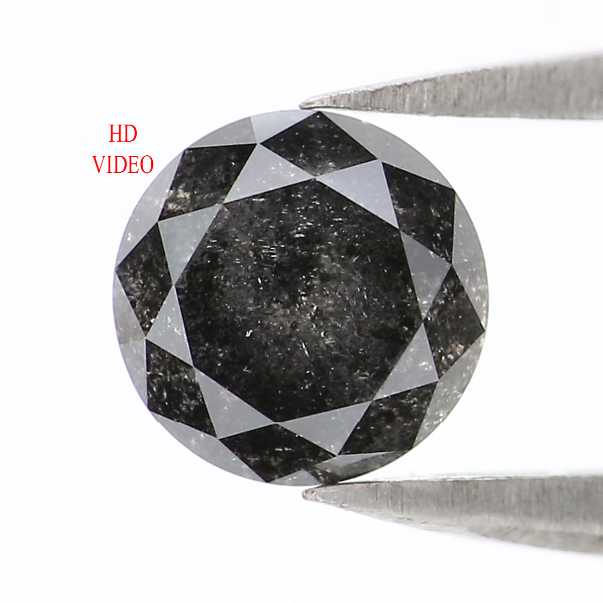 0.83 CT Natural Loose Round Shape Diamond Black Grey Color Round Cut Diamond 5.70 MM Salt And Pepper Round Brilliant Cut Diamond QL2168