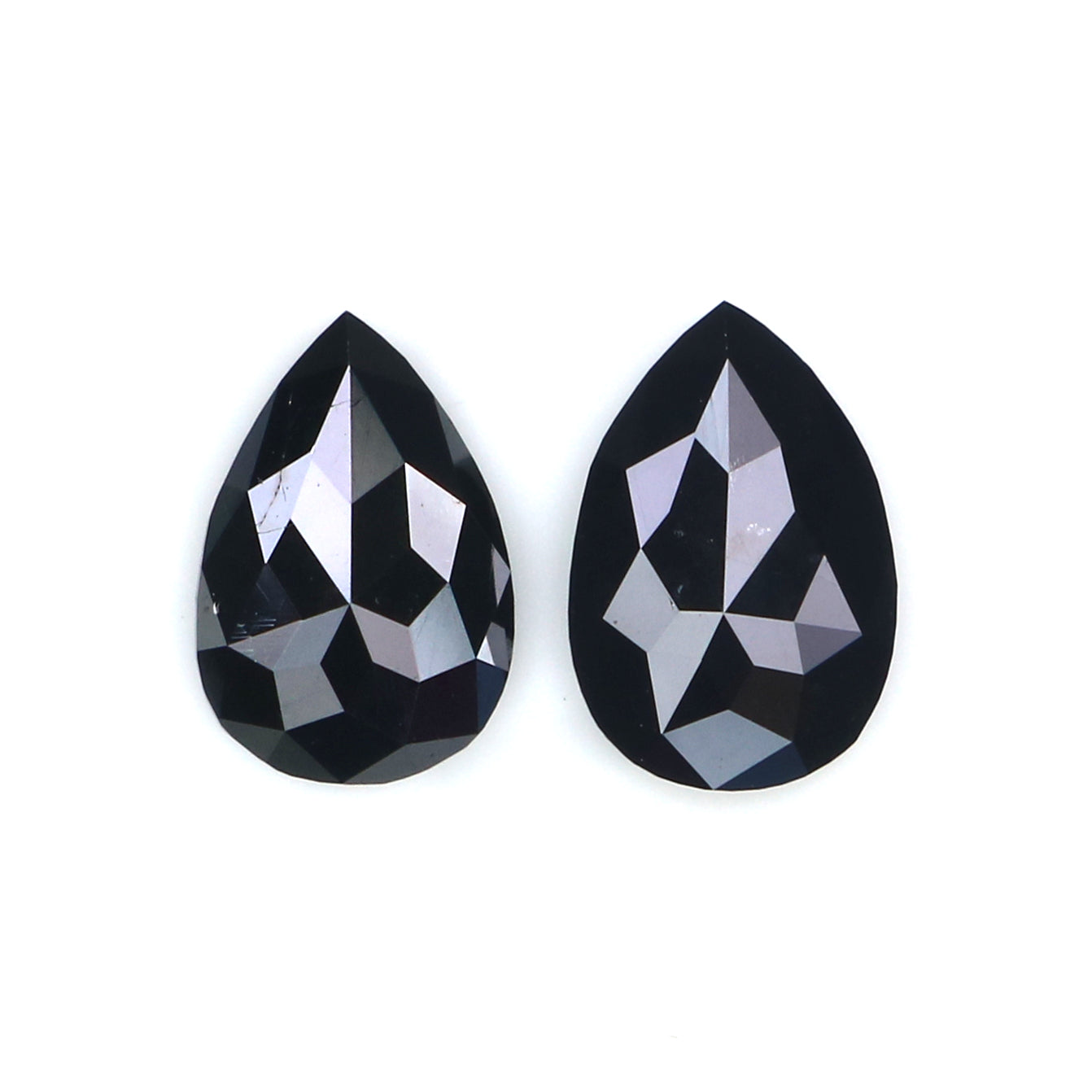 1.02 CT Natural Loose Pear Cut Pair Diamond Black Color Pear Shape Diamond 7.45 MM Natural Loose Black Diamond Pear Rose Cut Diamond LQ2723
