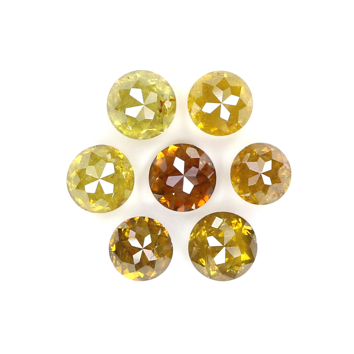 2.15 CT Natural Loose Rose Cut Diamond Yellow Color Round Shape Diamond 3.45 MM Natural Loose Diamond Brown Round Rose Cut Diamond LQ2115