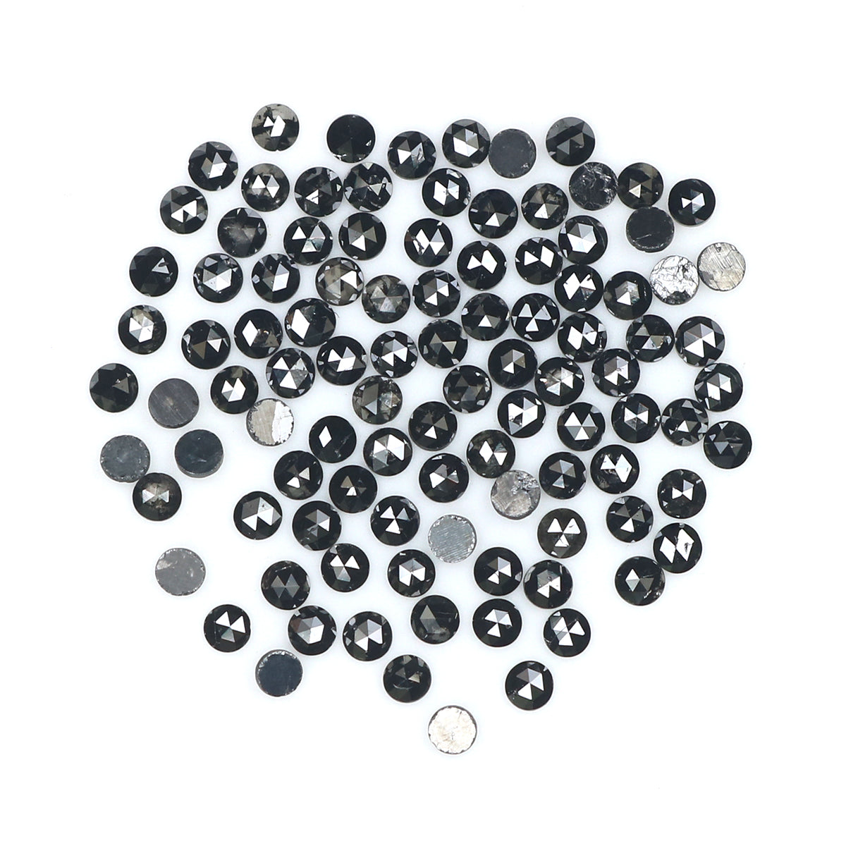 2.55 CT Natural Loose Round Rose Cut Diamond Black Color Round Shape Diamond 1.80 MM Natural Loose Black Color Round Rose Cut Diamond LQ1877