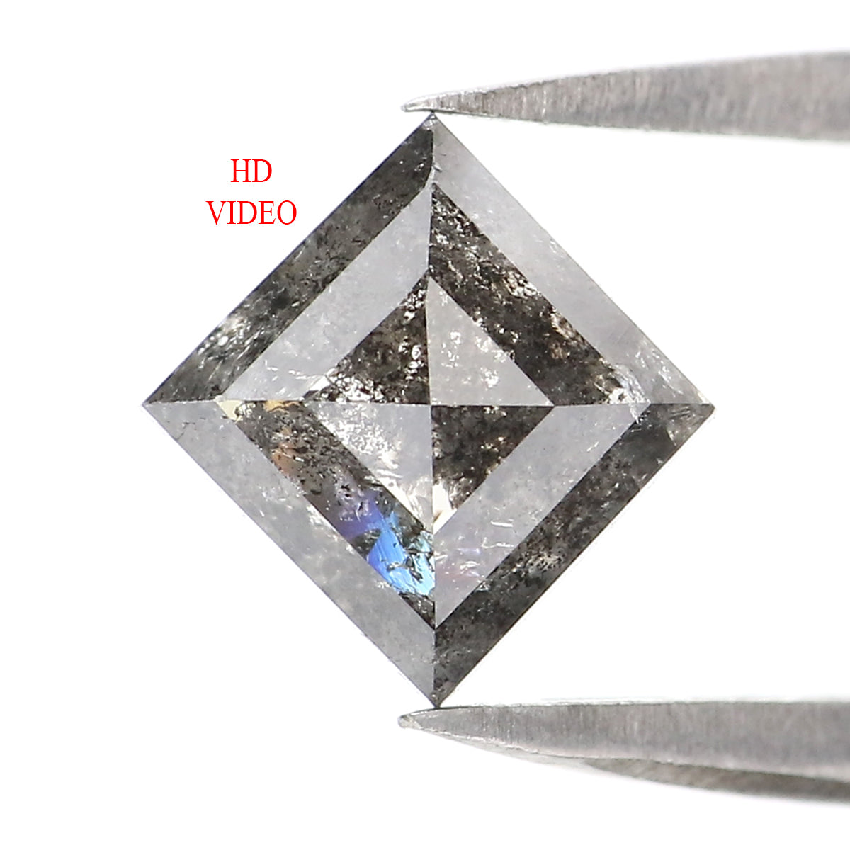 0.88 CT Natural Loose Kite Shape Diamond Salt And Pepper Kite Shape Diamond 7.80 MM Natural Black Grey Color Kite Rose Cut Diamond QL2107