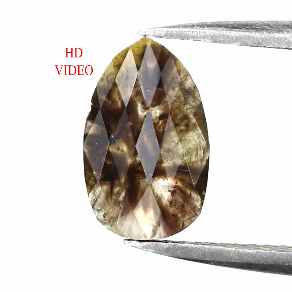 1.29 CT Natural Loose Pear Shape Diamond Brown Color Pear Cut Diamond 10.40 MM Natural Loose Brown Color Pear Rose Cut Diamond KQ1395