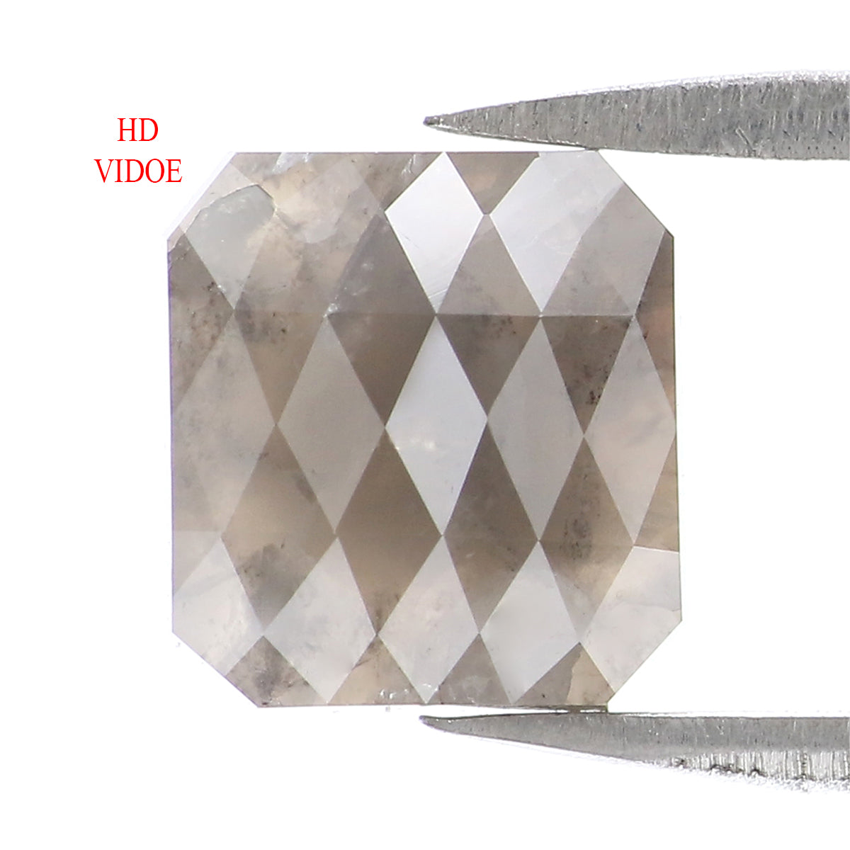 1.67 CT Natural Loose Radiant Shape Diamond Black Color Radiant Cut Diamond 7.60 MM Natural Loose Grey Color Radiant Rose Cut Diamond LQ9829