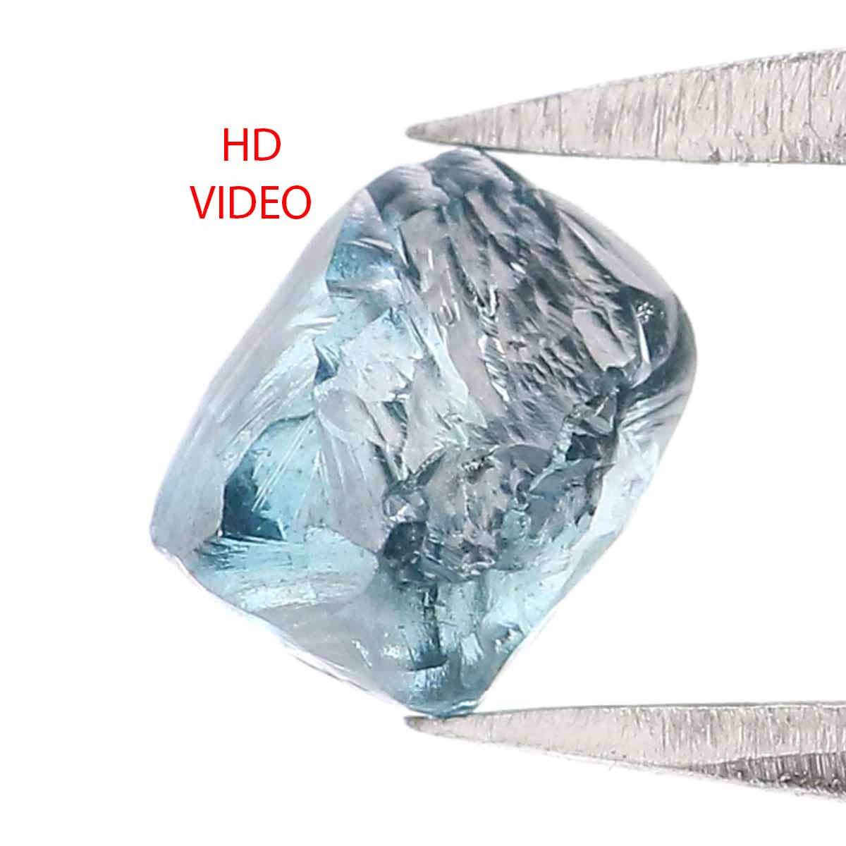 0.98 CT Natural Loose Rough Shape Diamond Blue Color Rough Cut Diamond 5.55 MM Natural Loose Blue Color Rough Irregular Cut Diamond QLB2356