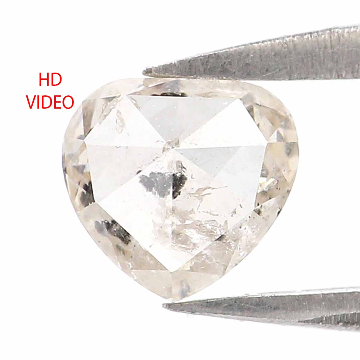 0.54 Ct Natural Loose Heart Shape Diamond Yellow Color Heart Cut Diamond 5.05 MM Natural Grey Color Diamond Heart Rose Cut Diamond KQ850