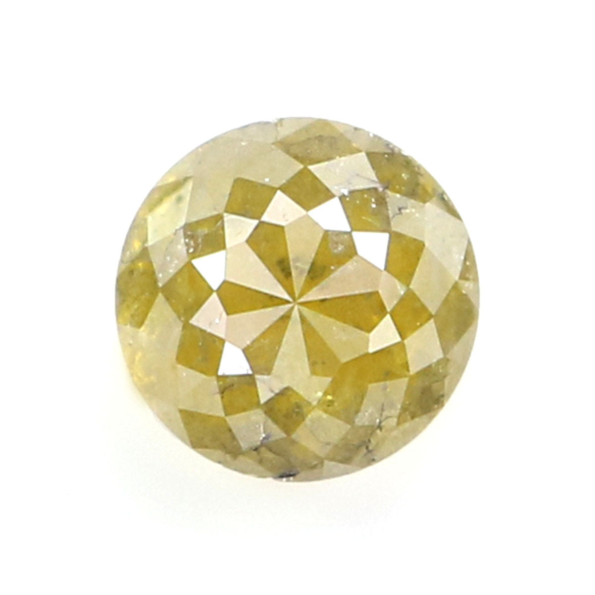 Natural Loose Rose Cut Yellow Green Diamond Color 0.85 CT 5.20 MM Round Rose Cut Shape Diamond KR660