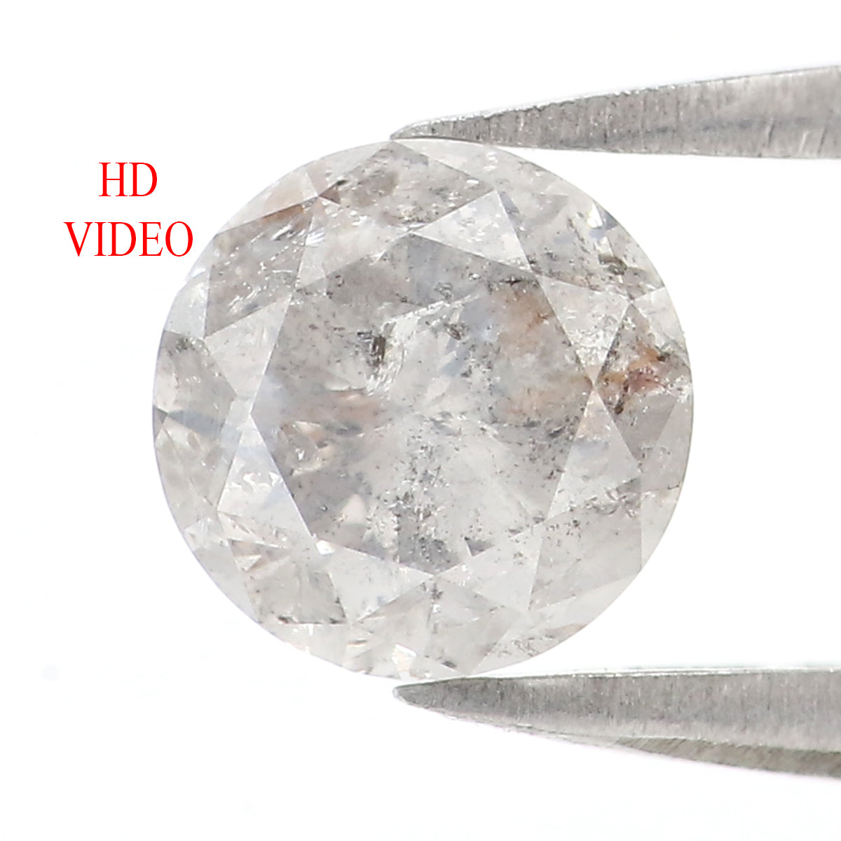 1.06 CT Natural Loose Round Shape Diamond Grey Color Round Cut Diamond 6.10 MM Natural Salt And Pepper Round Brilliant Cut Diamond QL2719