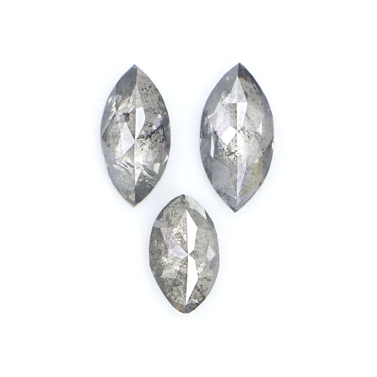 Natural Loose Marquise Salt And Pepper Diamond Black Grey Color 0.55 CT 4.81 MM Marquise Shape Rose Cut Diamond KDL2458