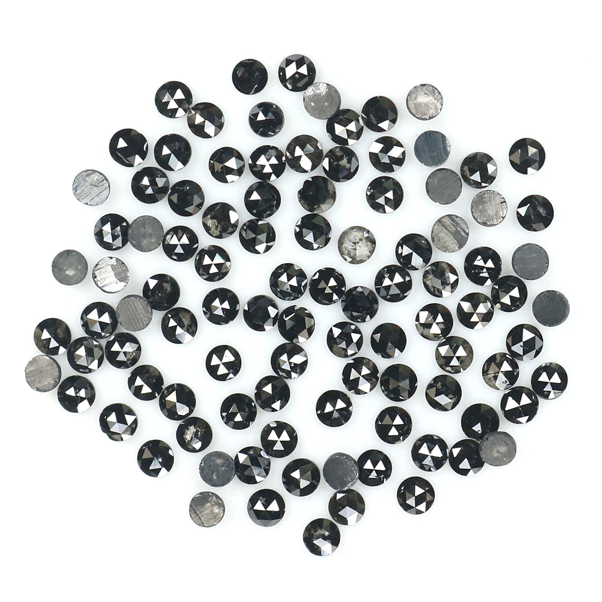 2.43 CT Natural Loose Round Rose Cut Diamond Black Color Round Shape Diamond 1.80 MM Natural Loose Black Color Round Rose Cut Diamond LQ1879