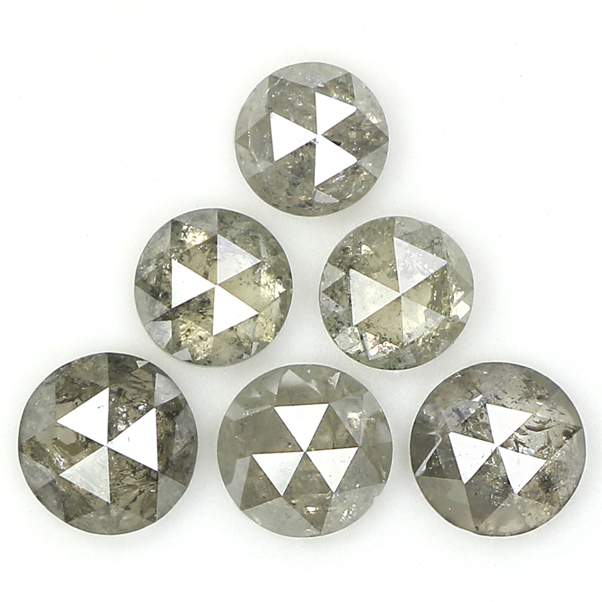 Natural Loose Rose Cut Salt And Pepper Diamond Black Grey Color 1.66 CT 3.70 MM Rose Cut Shape Diamond KDL1133