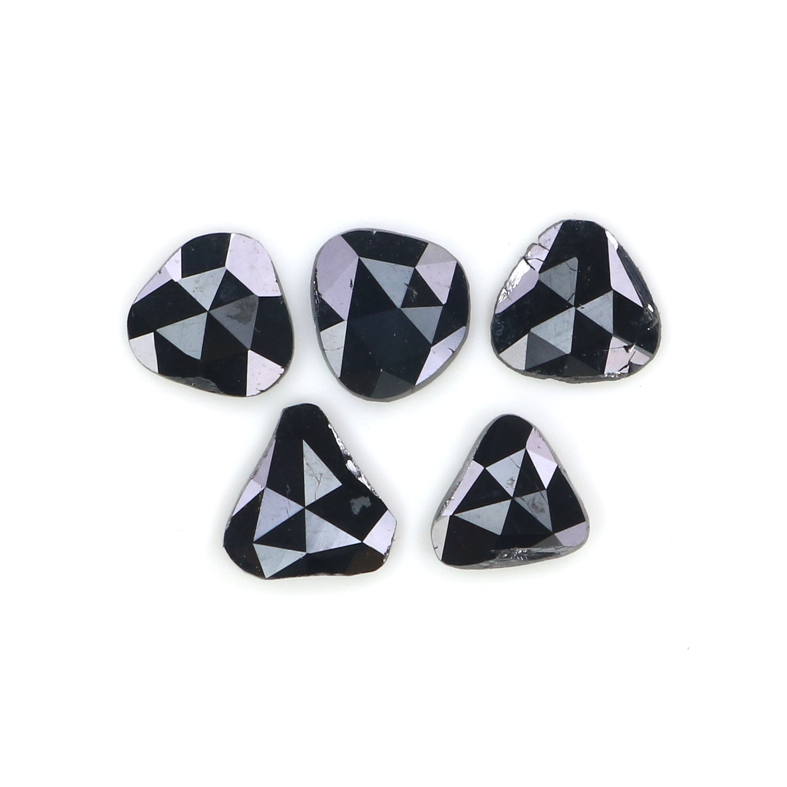 1.39 CT Natural Loose Slice Shape Diamond Black Color Slice Cut Diamond 5.65 MM Natural Loose Black Color Slice Rose Cut Diamond KQ2624