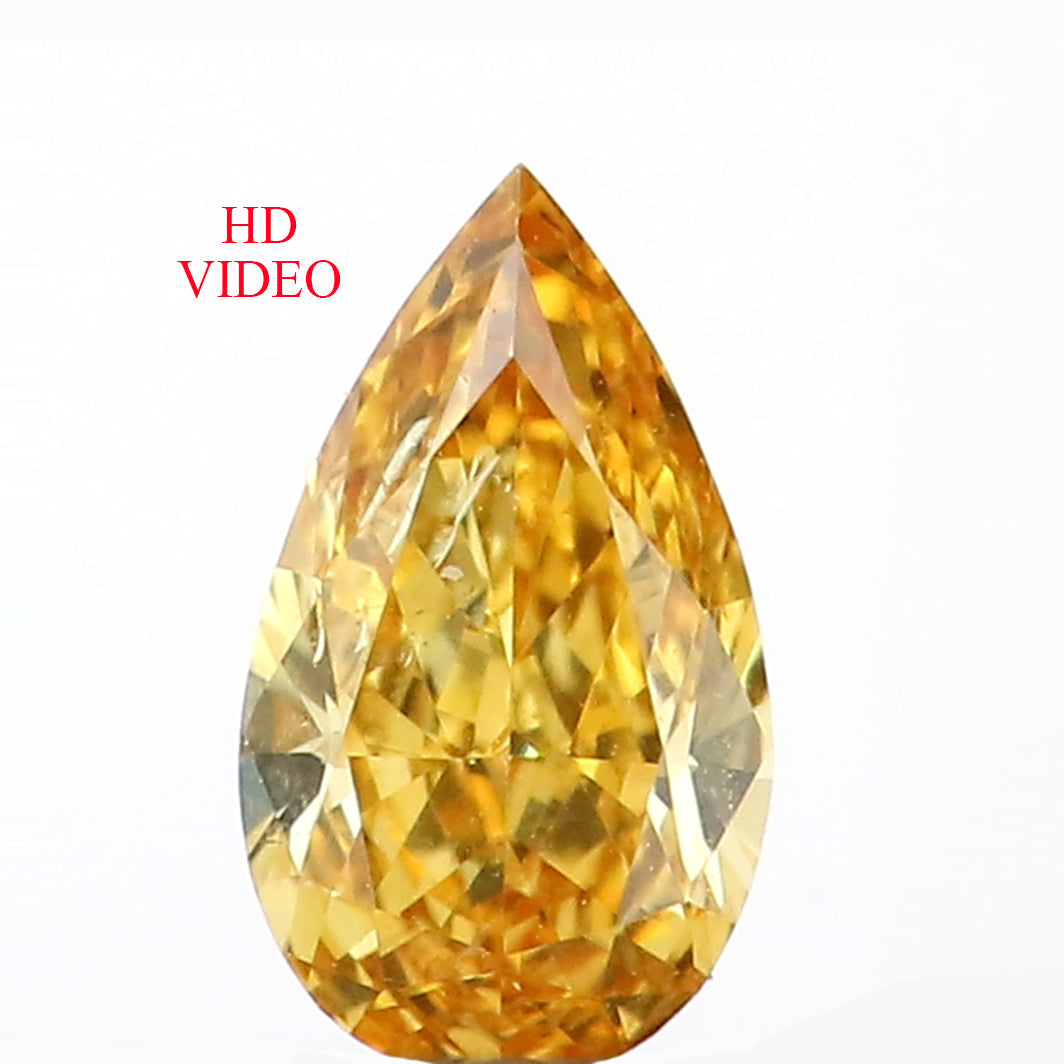 0.21 CT Natural Loose Pear Shape Diamond Yellow Color Pear Cut Diamond 5.25 MM Natural Loose Yellow Color Pear Brilliant Cut Diamond LQ8622