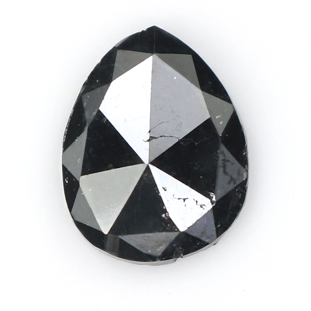 1.89 CT Natural Loose Pear Shape Diamond Black Color Pear Cut Diamond 9.55 MM Natural Loose Black Color Diamond Pear Rose Cut Diamond LQ1730