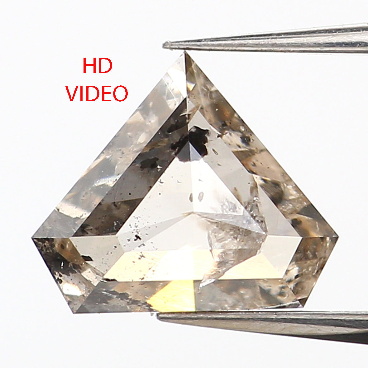 0.73 Ct Natural Loose Shield Shape Diamond Salt And Pepper Shield Shape Diamond 5.80 MM Natural Gray Color Shield Rose Cut Diamond QL9513