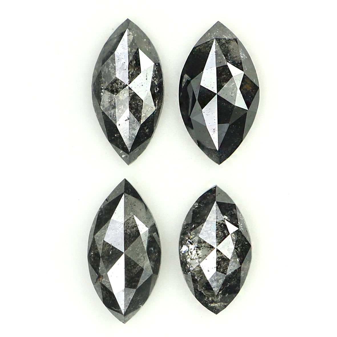 Natural Loose Marquise Salt And Pepper Diamond Black Grey Color 1.06 CT 5.75 MM Marquise Shape Rose Cut Diamond KDL1316