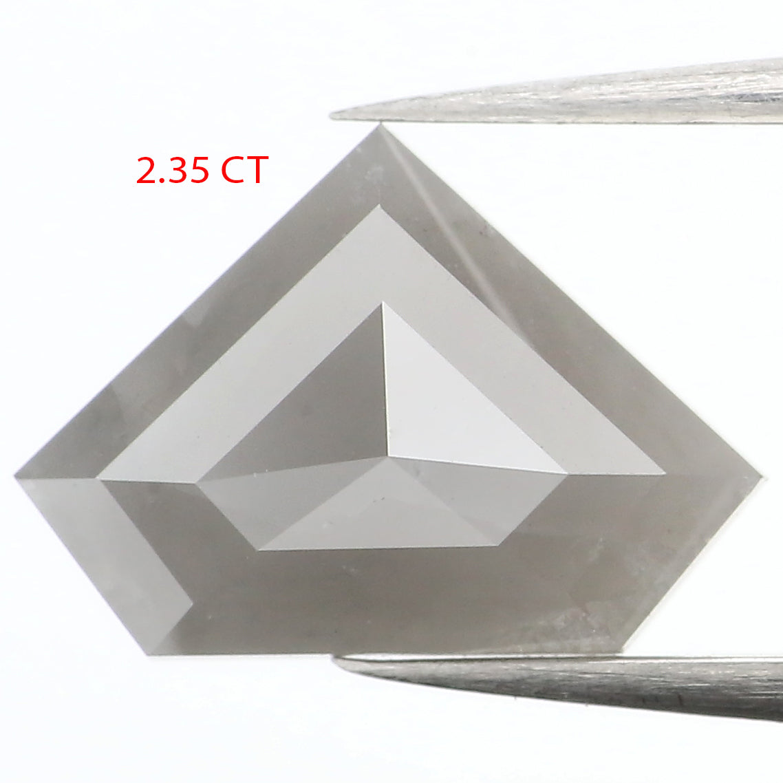 2.35 Ct Natural Loose Shield Diamond Gray Color Shield Cut Diamond 7.90 MM Natural Loose Diamond Gray Color Shield Rose Cut Diamond QL906