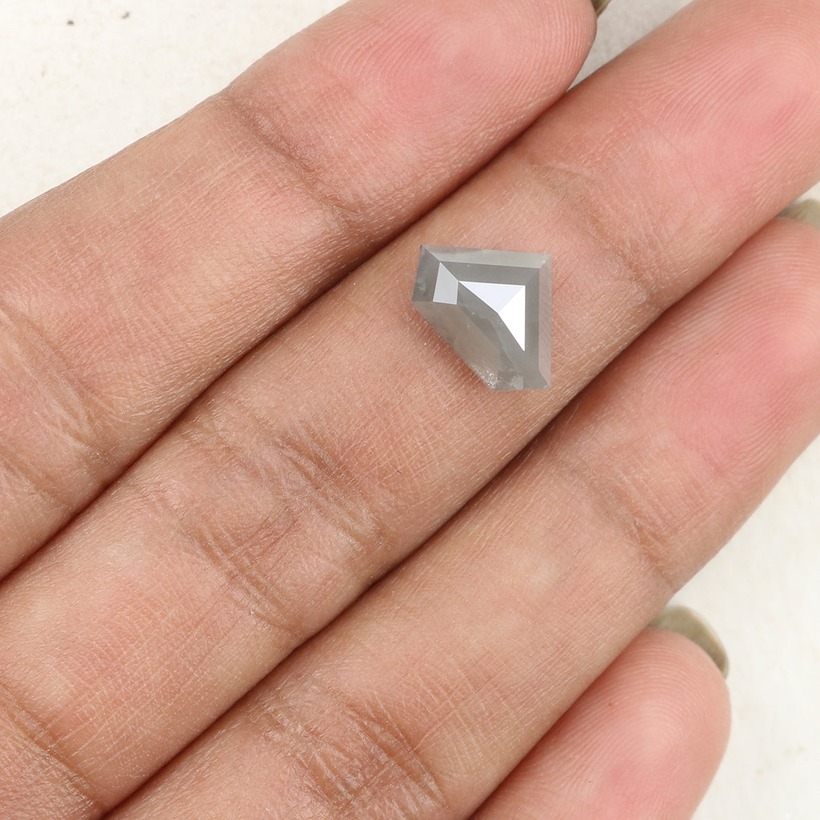 2.35 Ct Natural Loose Shield Diamond Gray Color Shield Cut Diamond 7.90 MM Natural Loose Diamond Gray Color Shield Rose Cut Diamond QL906