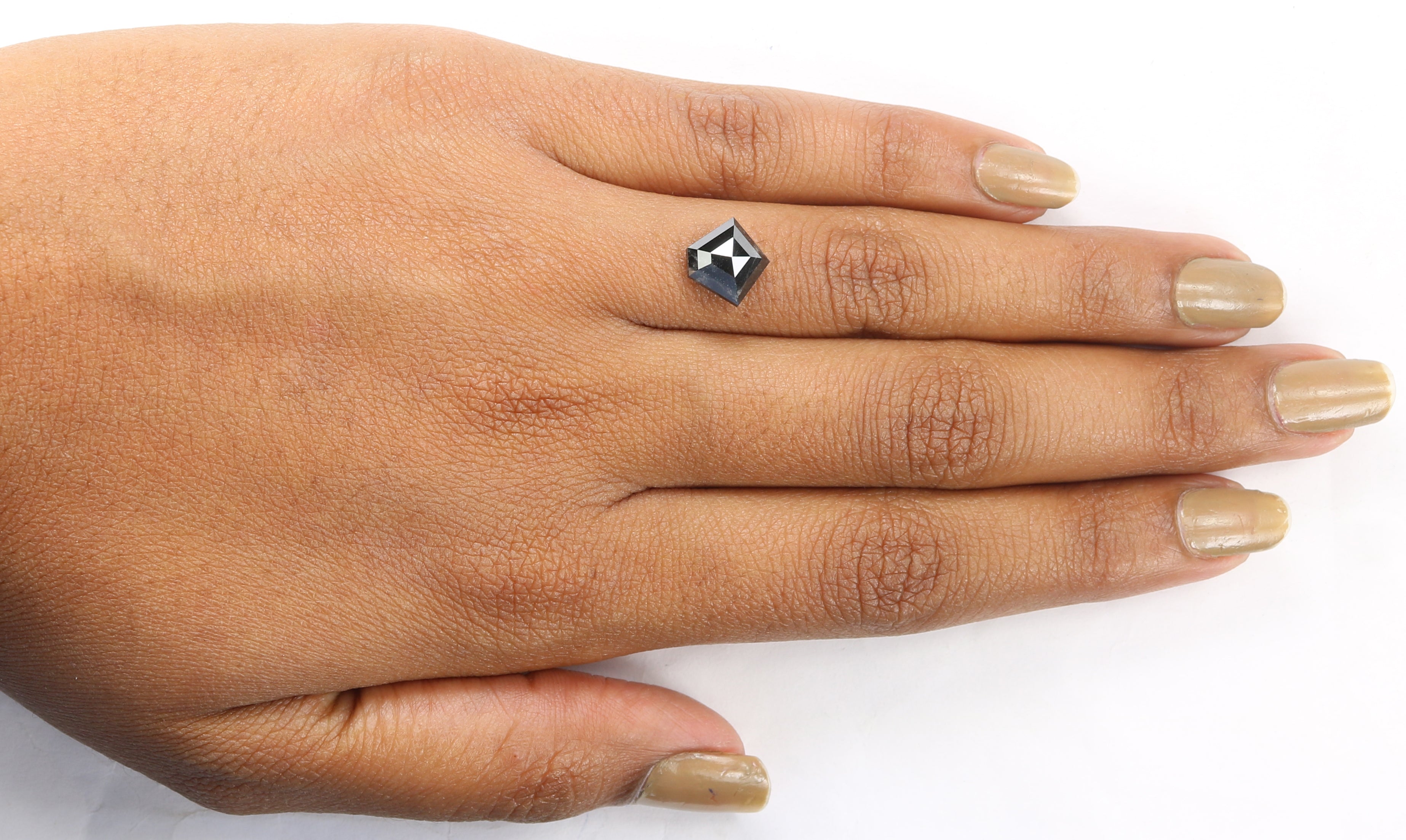 2.28 Ct Natural Loose Pentagon Shape Diamond Black Color Pentagon Diamond 8.75 MM Natural Loose Diamond Black Pentagon Cut Diamond QL870