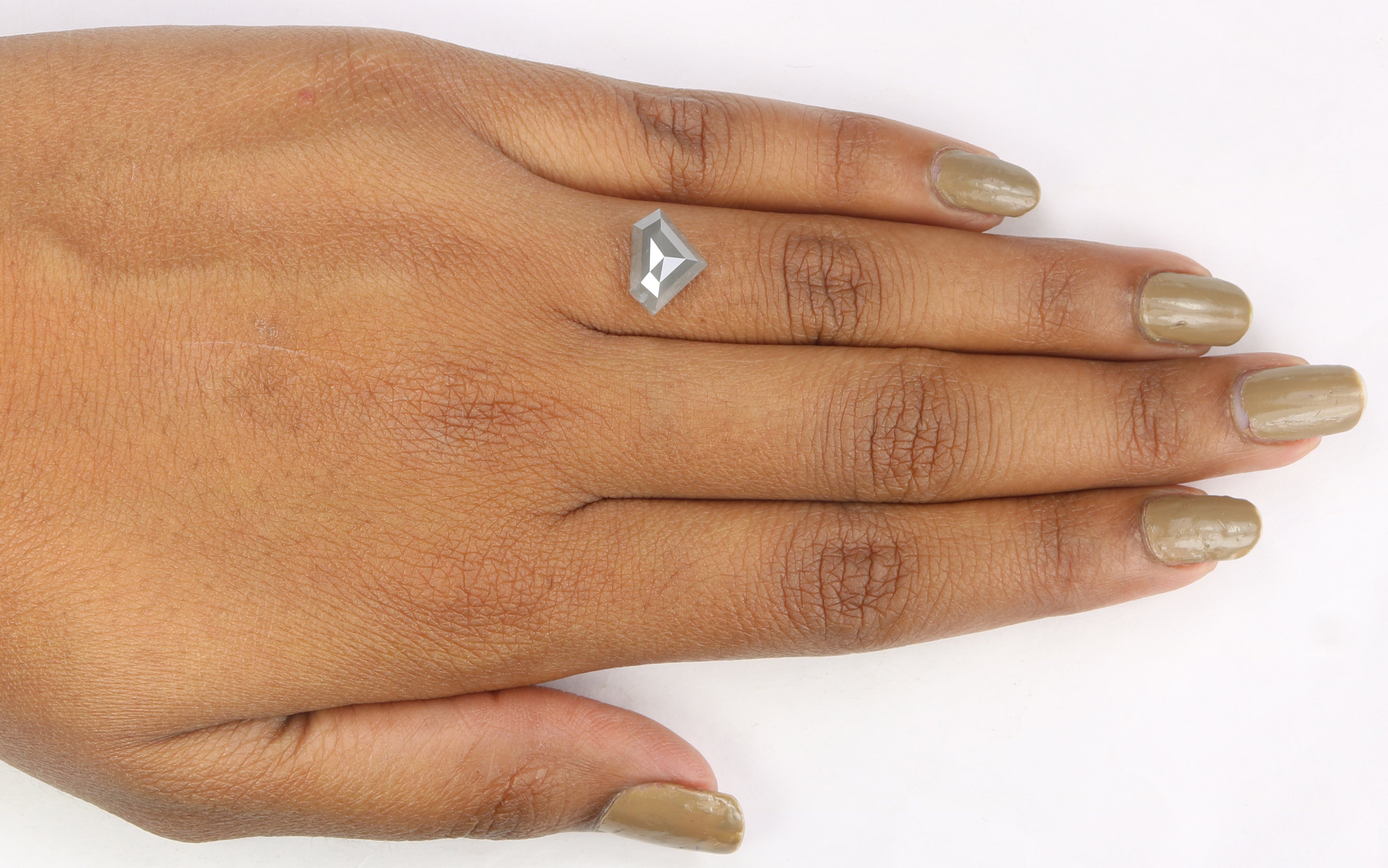 2.35 Ct Natural Loose Shield Diamond Gray Color Shield Cut Diamond 7.90 MM Natural Loose Diamond Gray Color Shield Rose Cut Diamond QL906