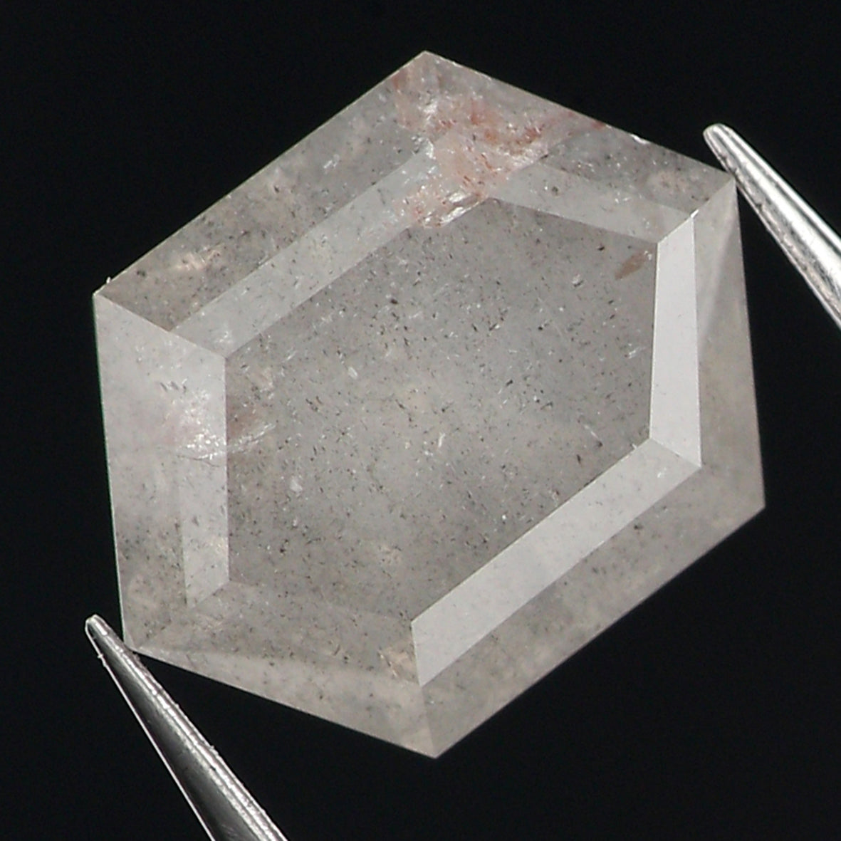 0.46 Ct Natural Loose Hexagon Shape Diamond Grey Hexagon Cut Diamond 5.45 MM Natural Loose Diamond Grey Hexagon Rose Cut Diamond QL9681