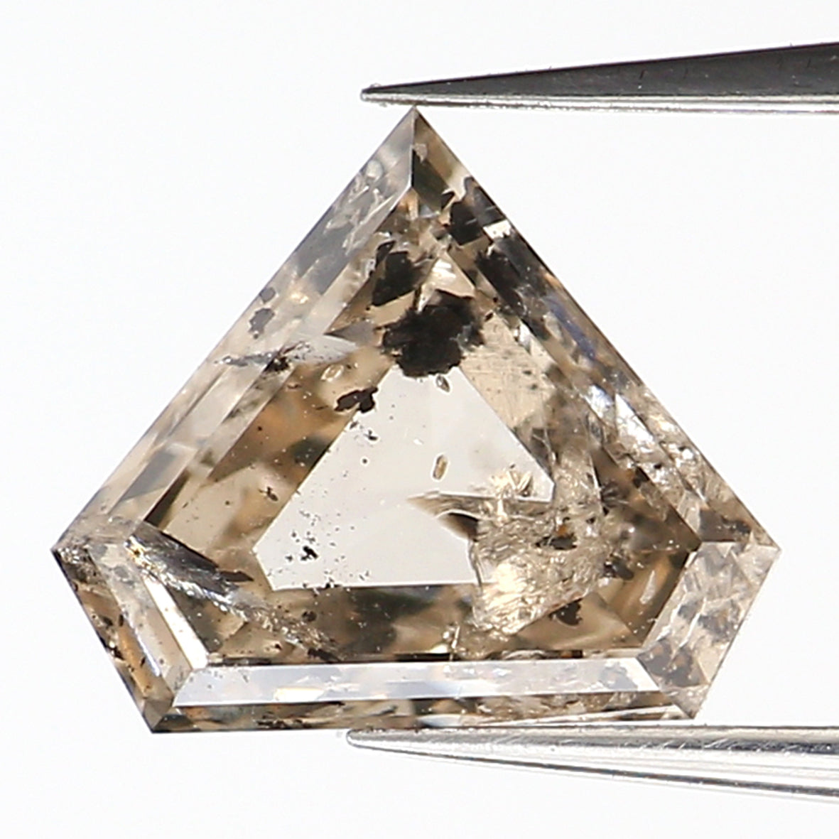 0.73 Ct Natural Loose Shield Shape Diamond Salt And Pepper Shield Shape Diamond 5.80 MM Natural Gray Color Shield Rose Cut Diamond QL9513