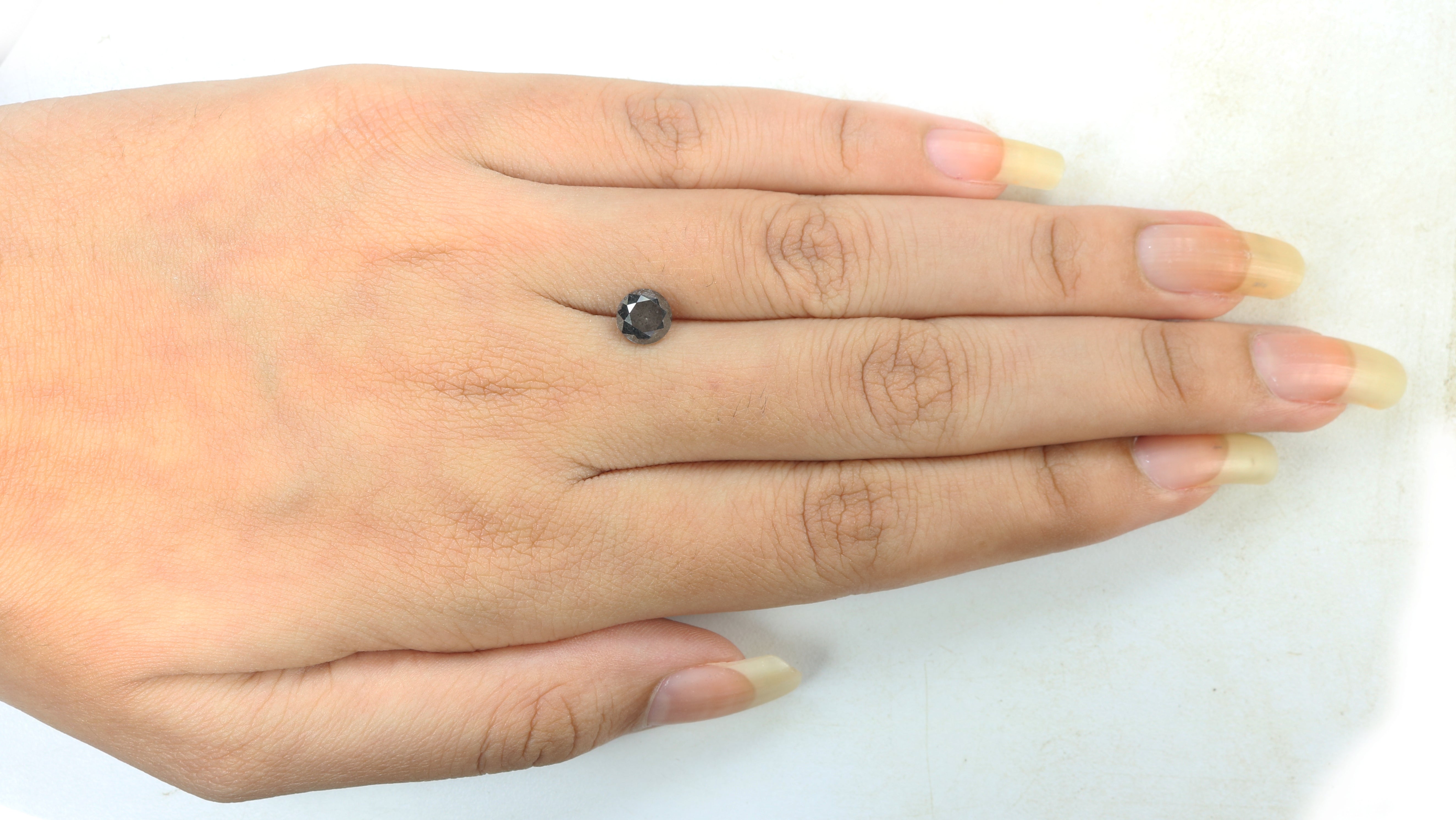 1.25 CT Natural Loose Round Shape Diamond Black Grey Color Round Cut Diamond 6.40 MM Salt And Pepper Round Brilliant Cut Diamond QL8301