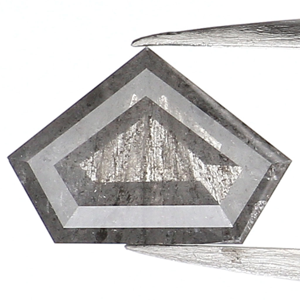 0.50 CT Natural Loose Shield Shape Diamond Salt And Pepper Shield Cut Diamond 4.45 MM Natural Loose Black Grey Color Shield Diamond QL192