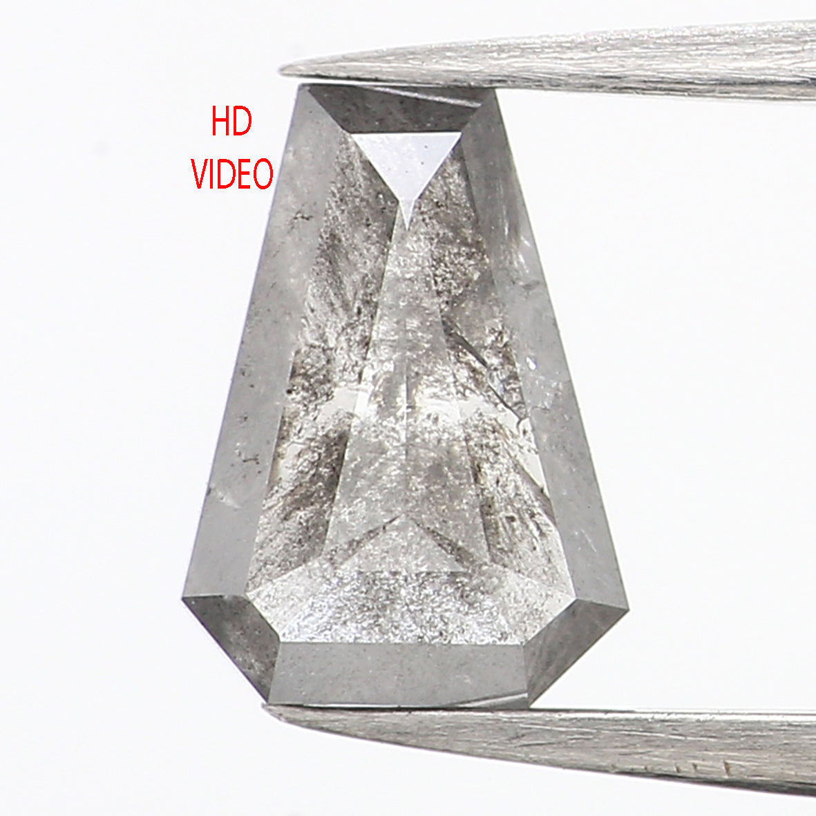 0.69 CT Natural Loose Coffin Shape Diamond Salt And Pepper Coffin Cut Diamond 6.90 MM Natural Black Grey Color Coffin Rose Cut Diamond QL506