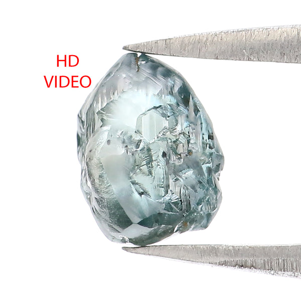 Natural Loose Rough Blue Color Diamond 1.04 CT 6.61 MM Rough Irregular Cut Diamond KDL2256