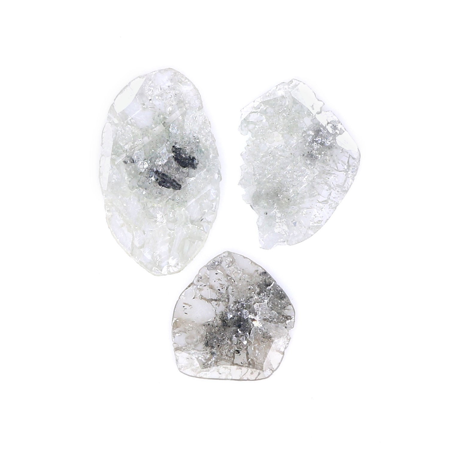 1.73 CT Natural Loose Slice Shape Diamond Grey Color Slice Cut Diamond 8.90 MM Natural Loose Grey Color Slice Irregular Cut Diamond LQ6351
