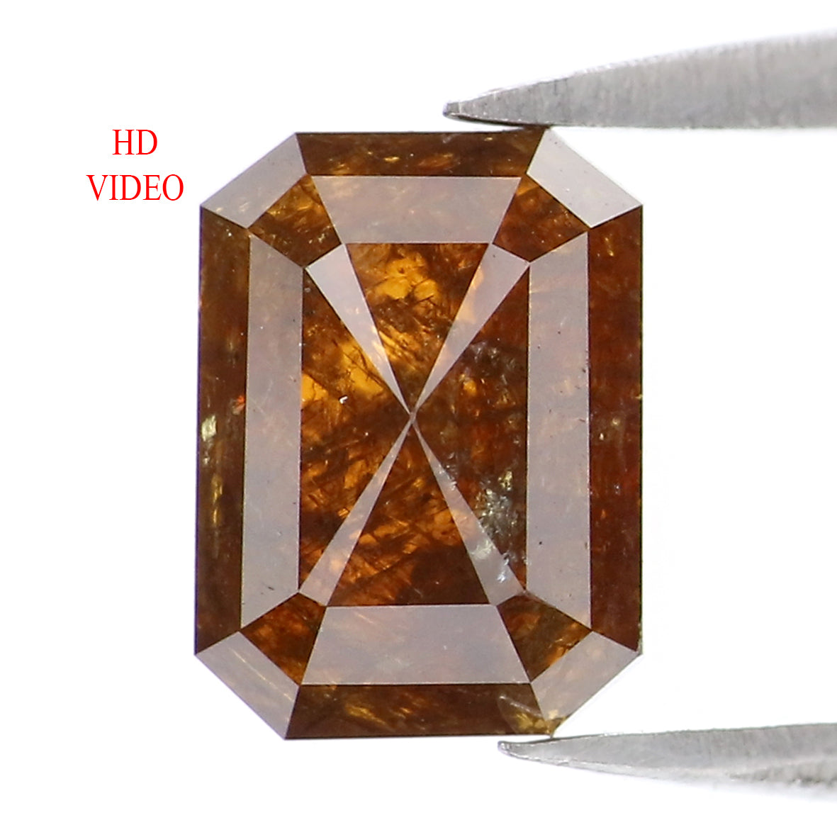 1.69 Ct Natural Loose Emerald Shape Diamond Brown Color Emerald Diamond 7.60 MM Natural Loose Brown Diamond Emerald Rose Cut Diamond LQ367