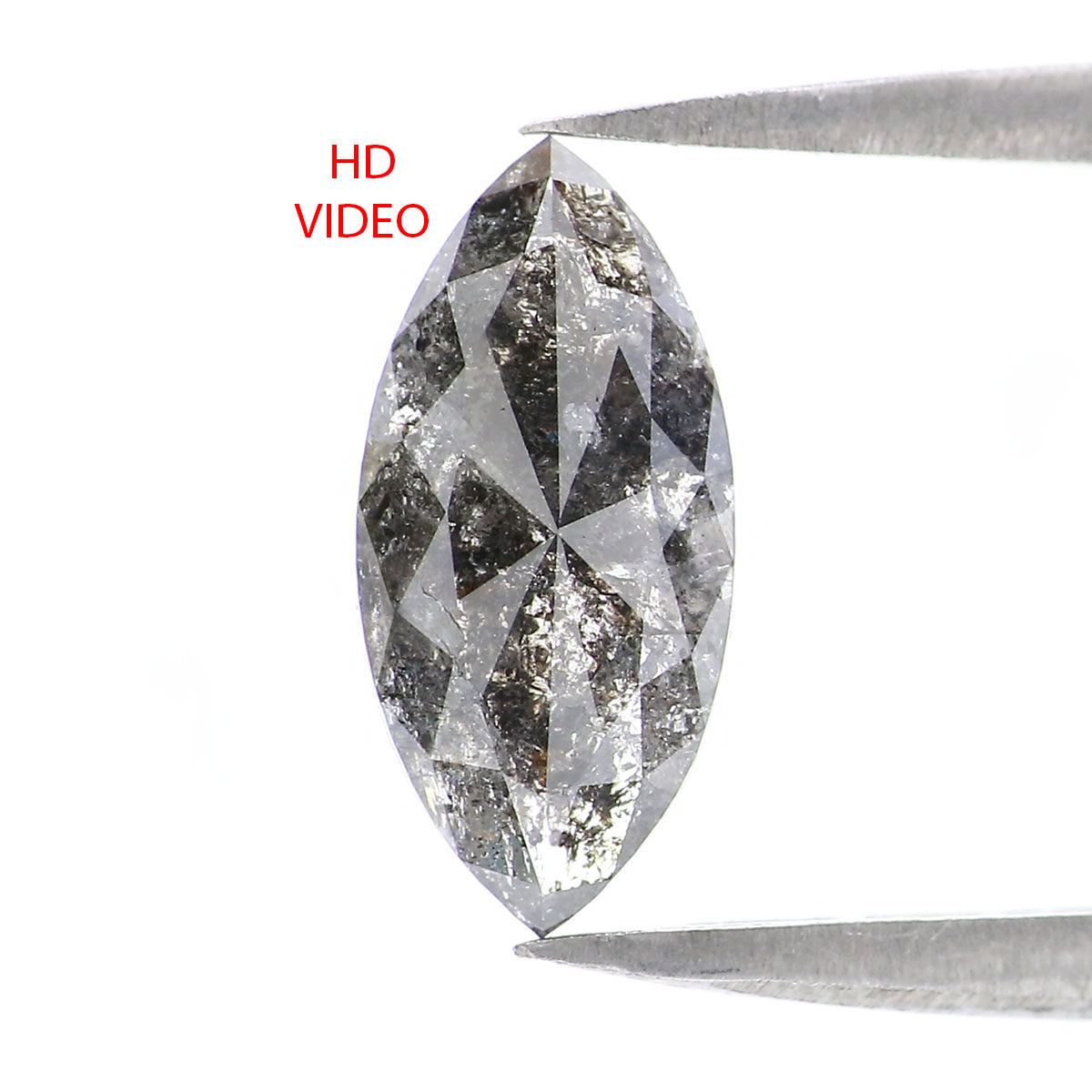 1.16 CT Natural Loose Marquise Shape Diamond Salt And Pepper Marquise Rose Cut Diamond 10.90 MM Black Grey Color Marquise Cut Diamond LQ2167