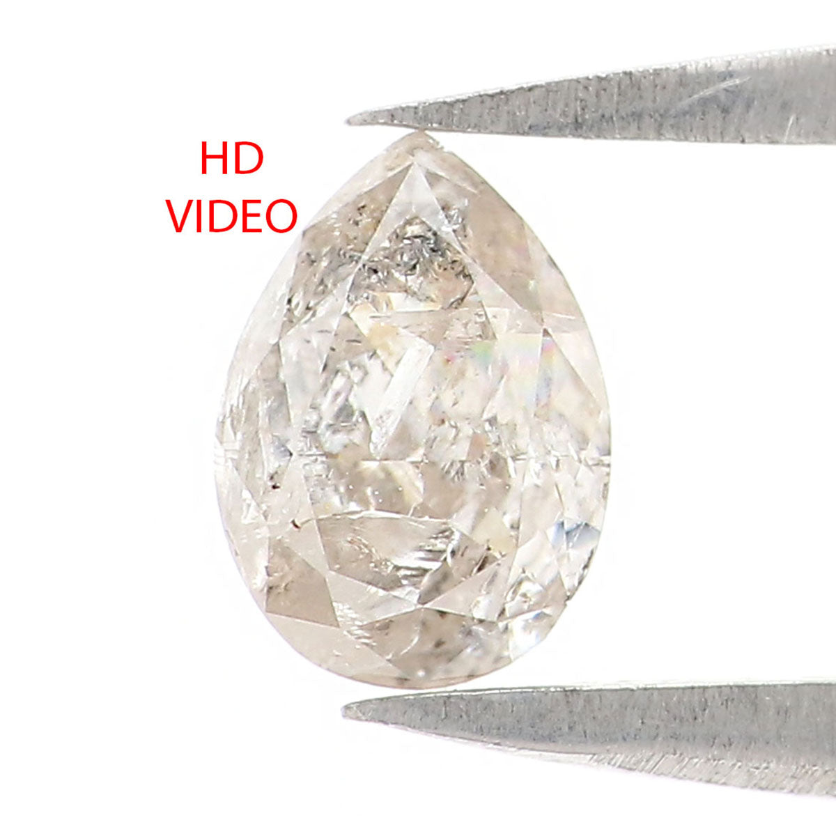 0.53 CT Natural Loose Pear Shape Diamond Grey Color Pear Cut Diamond 6.00 MM Natural Grey Color Diamond Pear Brilliant Cut Diamond KQ1008