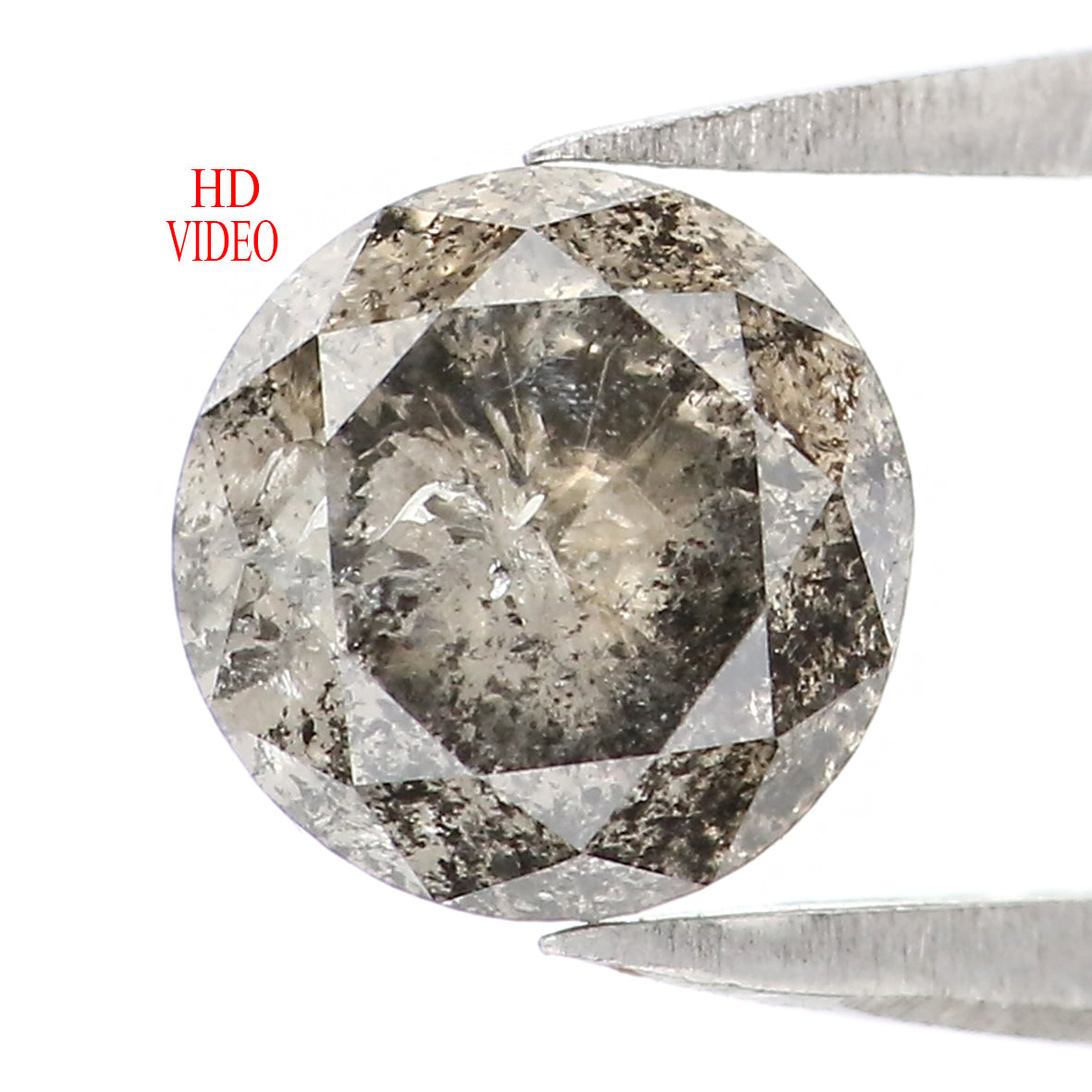 1.16 CT Natural Loose Round Shape Diamond Salt And Pepper Round Cut Diamond 6.30 MM Natural Loose Diamond Round Brilliant Cut Diamond LQ8447