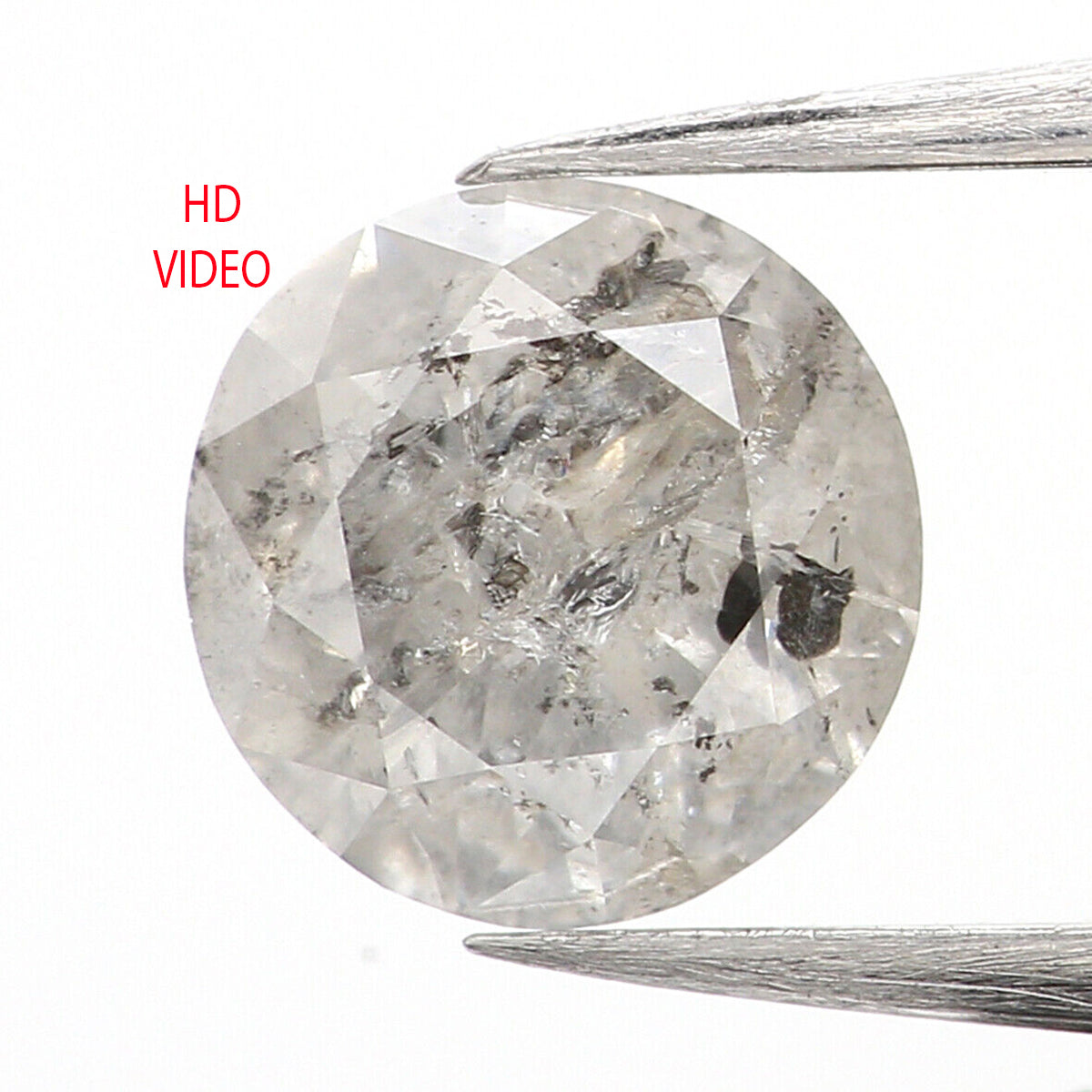 0.63 Ct Natural Loose Diamond, Grey Diamond, Round Diamond, Round Brilliant Cut Diamond, Sparkling Diamond, Rustic Diamond L532