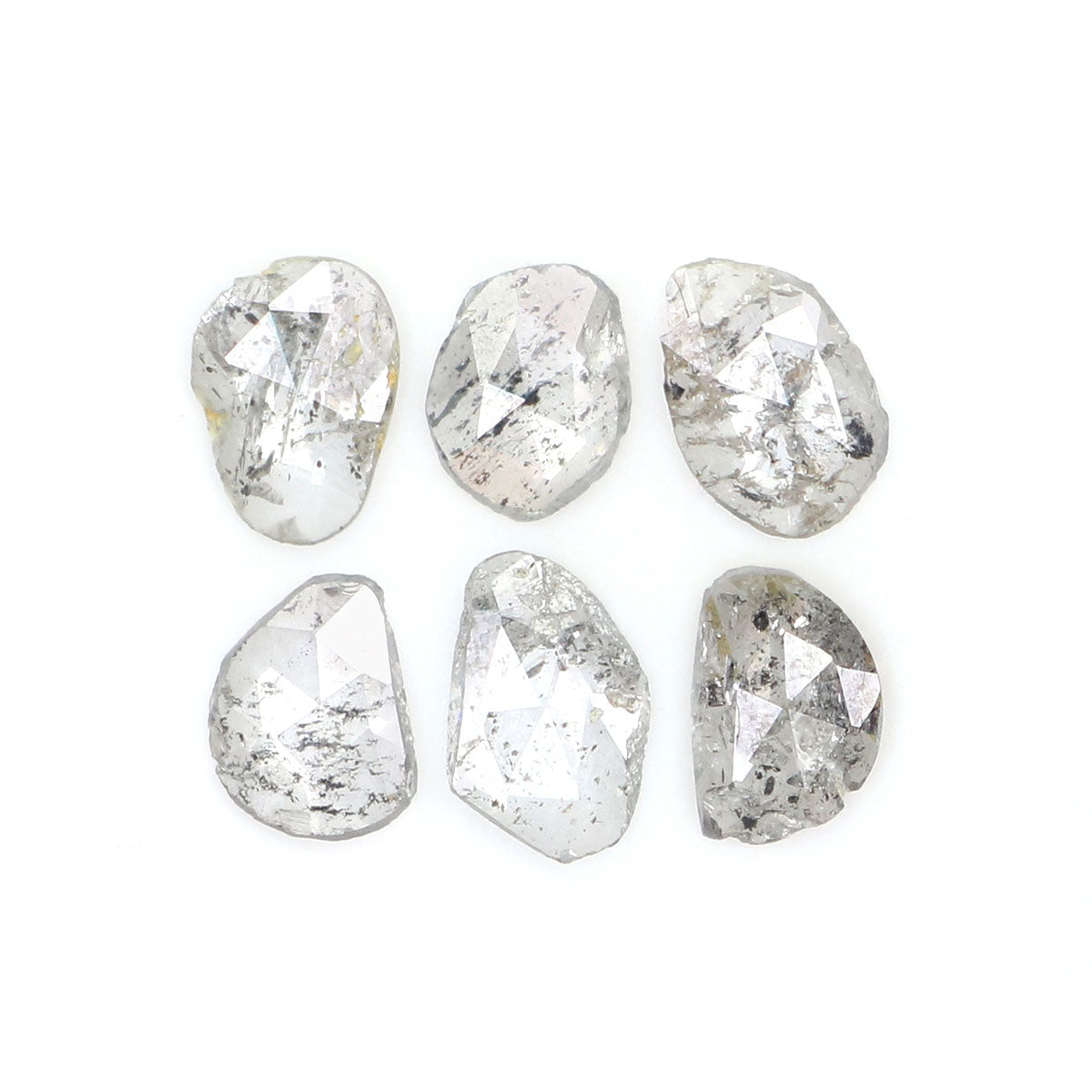 1.10 Ct Natural Loose Slice Shape Diamond Salt And Pepper Slice Diamond 4.90 MM Natural Black Grey Color Slice Irregular Cut Diamond LQ2526