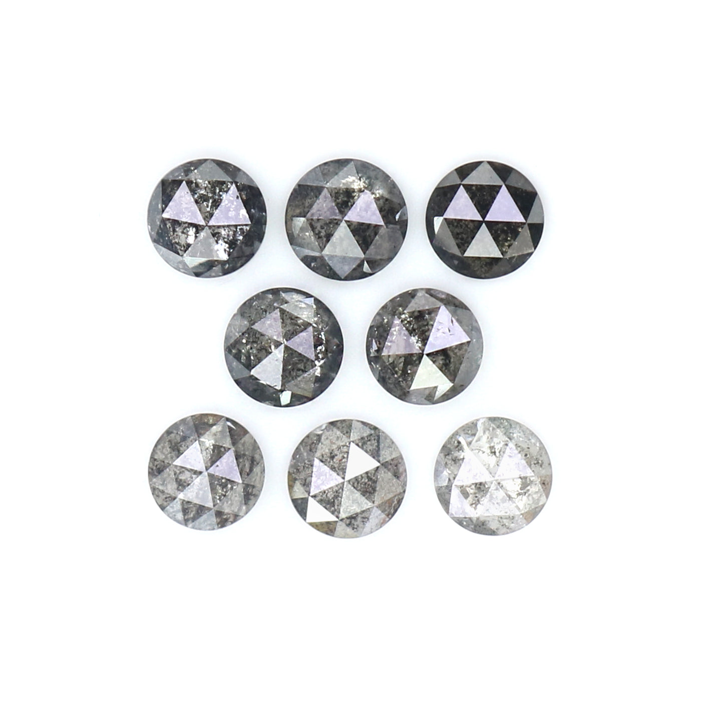 Natural Loose Rose Cut Salt And Pepper Diamond Black Grey Color 1.40 CT 3.53 MM Rose Cut Shape Diamond KDL2391