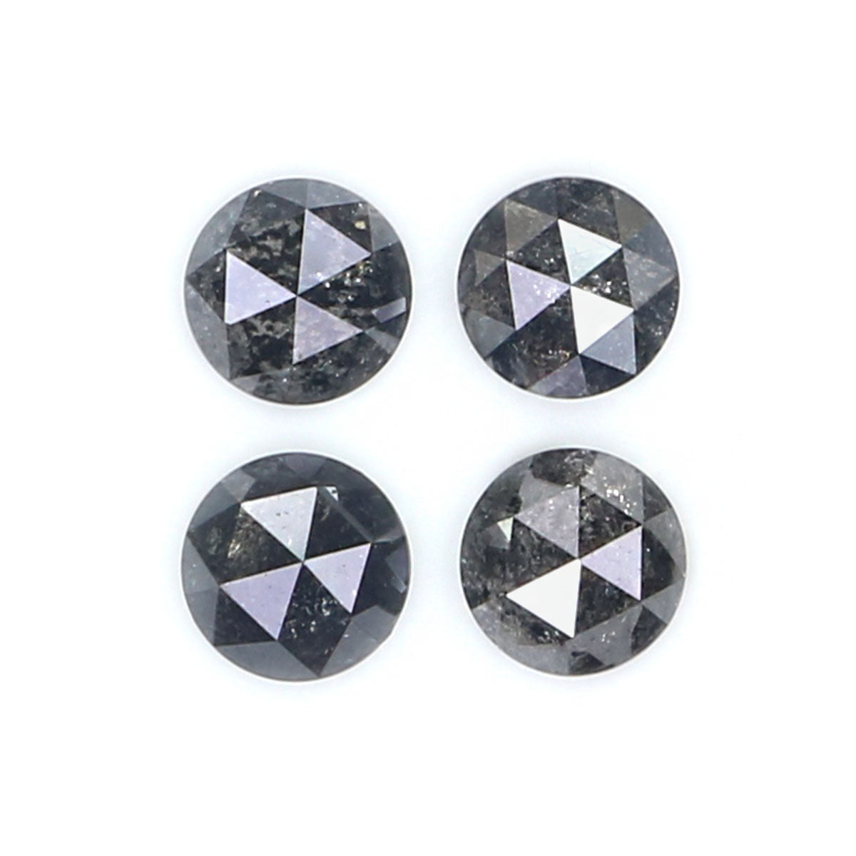 1.31 Ct Natural Loose Round Rose Cut Diamond Salt And Pepper Round Diamond 4.30 MM Natural Black Grey Color Round Rose Cut Diamond KQ2553