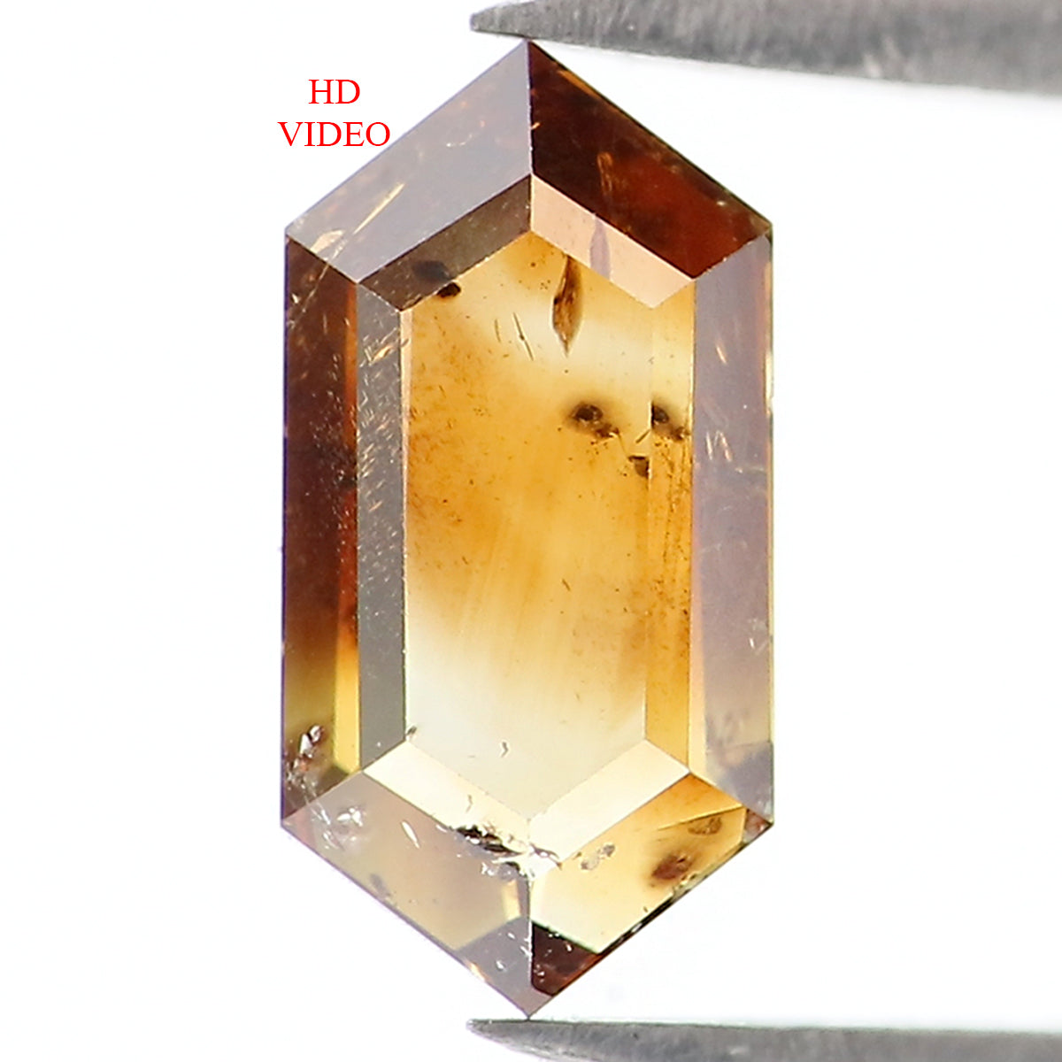 0.93 CT Natural Loose Hexagon Shape Diamond Brown Color Hexagon Shape Diamond 8.80 MM Natural Loose Brown Hexagon Rose Cut Diamond QL1657